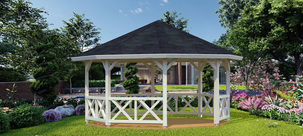 Gazebi da giardino in legno