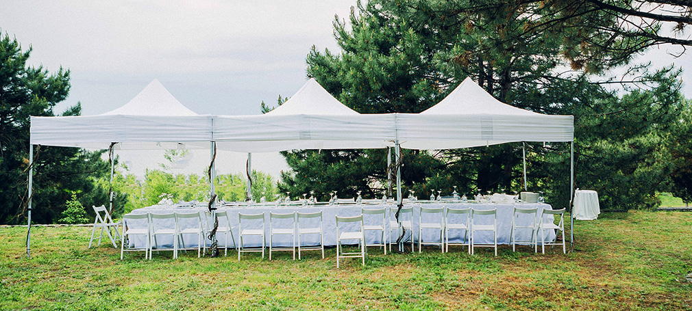 Scherenzelte und Ziehharmonika Zelte