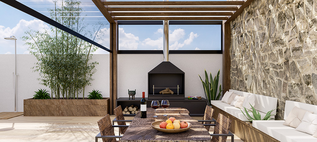 Tonnelle murale suspendue