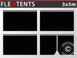 Seitenwand-Set für das Faltzelt FleXtents 3x3m, Schwarz