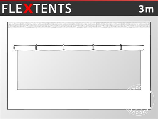 Seitenwand mit Panoramafenster für FleXtents, 3m, Weiß