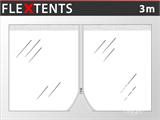Sidovägg m/ blixtlås för FleXtents, 3m, Transparent