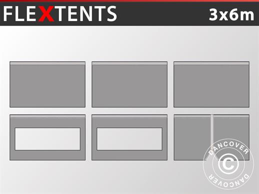 Seitenwand-Set für das Faltzelt FleXtents 3x6m, Grau