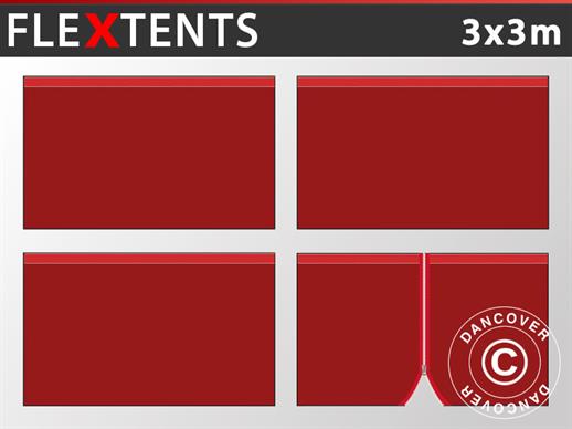 Seitenwand-Set für das Faltzelt FleXtents 3x3m, Rot