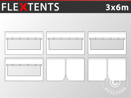 Komplet bočnih stranica za Brzo sklopivi paviljon FleXtents 3x6m, Bijela