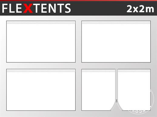 Zestaw ścian bocznych dla Namiot ekspresowy FleXtents 2x2m, Biały