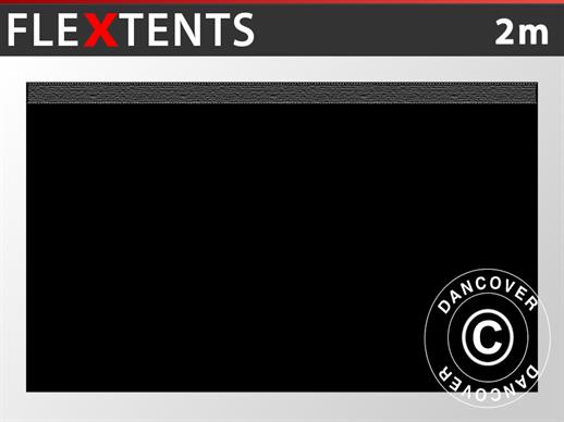 Standard-Seitenwand für FleXtents 2x2m, 2m, Schwarz