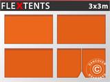 Seitenwand-Set für das Faltzelt FleXtents 3x3m, Orange