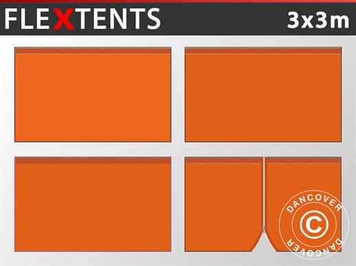 Sidovägg kit för Snabbtält FleXtents 3x3m, Orange