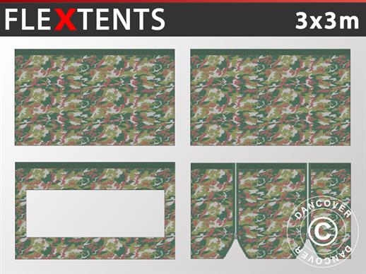 Kit paroi latérale pour Tente pliante FleXtents 3x3m, Camouflage
