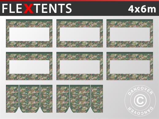 Seitenwand-Set für das Faltzelt FleXtents 4x6m, Camouflage