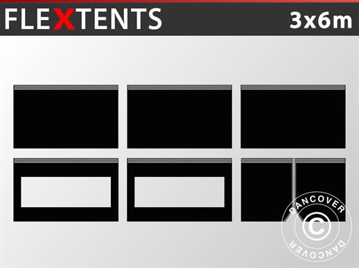 Komplet bočnih stranica za Brzo sklopivi paviljon FleXtents 3x6m, Crna