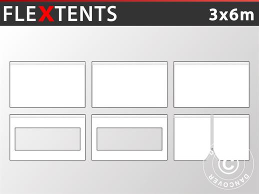 Seitenwand-Set für das Faltzelt FleXtents 3x6m, Weiß