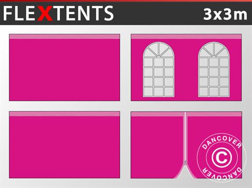 Sidewall kit for Pop up gazebo FleXtents 3x3 m, Pink