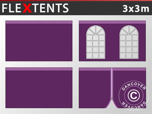 Sidewall kit for Pop up gazebo FleXtents 3x3 m, Purple