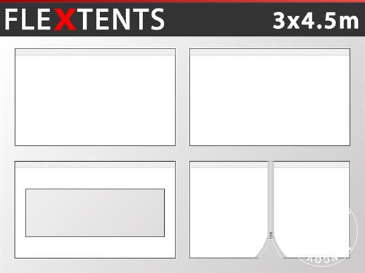 Zestaw ścian bocznych dla Namiot ekspresowy FleXtents 3x4,5m, Biały
