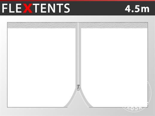 Seitenwand mit Reißverschluss für FleXtents, 4,5m, Weiß