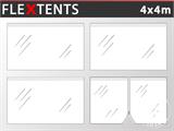 Seitenwand-Set für das Faltzelt FleXtents 4x4m, Transparent