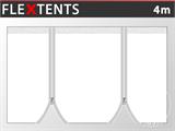 Ścianka boczna z zamkami błyskawicznymi dla FleXtents, 4m, Biały