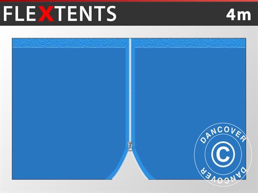 Seitenwand mit Reißverschluss für FleXtents, 4m, Blau