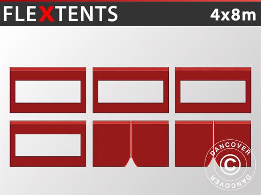 Seitenwand-Set für das Faltzelt FleXtents 4x8m, Rot