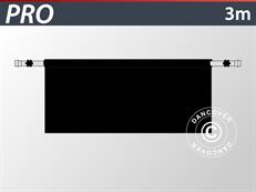 Half zijwand voor FleXtents PRO, 3m, Zwart