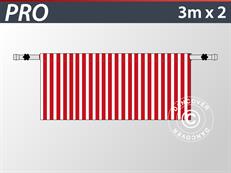 Half zijwand voor FleXtents PRO, 6m, Gestreept