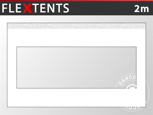 Seitenwand mit Panoramafenster für FleXtents 4x6m, 2m, Weiß