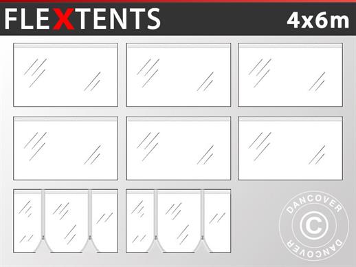 Seitenwand-Set für das Faltzelt FleXtents 4x6m, Transparent