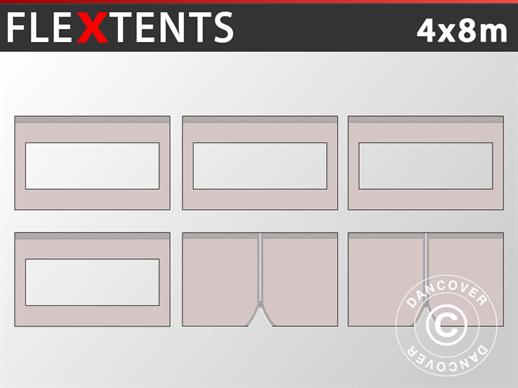 Sidewall kit for Pop up gazebo FleXtents PRO 4x8 m, Latte