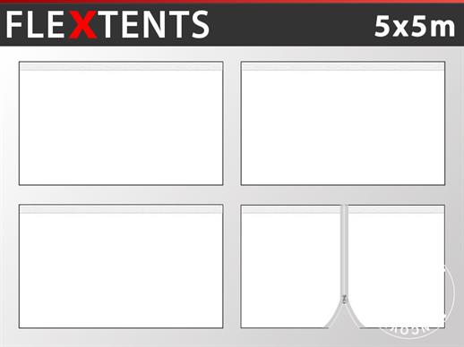 Sidewall kit for Pop up gazebo FleXtents PRO 5x5 m, White