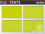 Sidovägg kit för Snabbtält FleXtents 3x3m, Neongul/grön