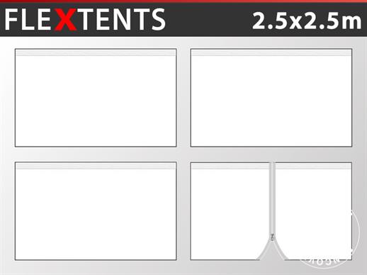 Sivuseinäpaketti Pikateltta FleXtents PRO 2,5x2,5m, Valkoinen