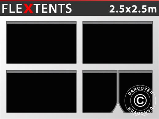 Seitenwand-Set für das Faltzelt FleXtents PRO 2,5x2,5m, Schwarz