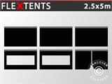Seitenwand-Set für das Faltzelt FleXtents PRO 2,5x5m, Schwarz