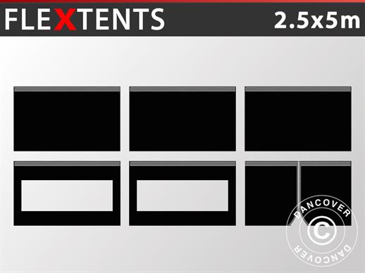 Kit paroi latérale pour Tente pliante FleXtents PRO 2,5x5m, Noir