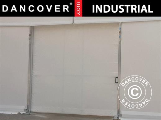 Porte coulissante pour hangar de stockage Alu, 4,70 m, PVC, blanc