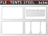 Kit paroi latérale pour Tente pliante FleXtents Steel and Basic v.3 3x3m, Blanc