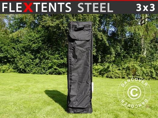 Nosiva torba na kotačiće, FleXtents® Steel 3x3m, Crna