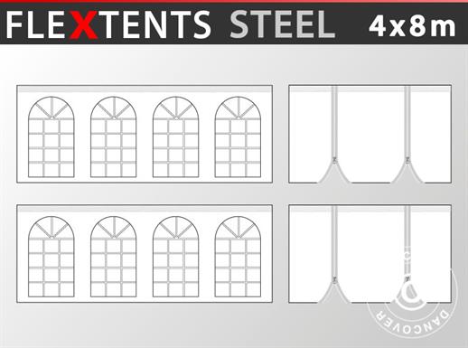Külgseina komplekt Pop-up aiatelgile FleXtents Steel 4x8m, Valge
