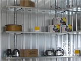 Sistema de estanterías para container Rigel, 1x0,42m, plata, 3 partes.