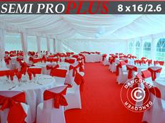 Gordijnpakket voor binnenwerk en buizen, Wit, voor 8x16m (2,6) partytent SEMI PRO Plus