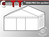 2m forlængelse med endevæg til partytelt CombiTents® Semi PRO, 5x2m, PVC, Hvid