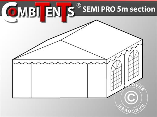 Secção da extremidade para cobertura de teto de 4m para Semi PRO CombiTent, 5x4m, PVC, Branco 