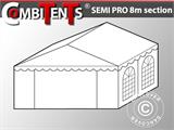 4m päätyosan laajennusosa teltalle Semi PRO CombiTent, 8x4m, PVC, Valkoinen