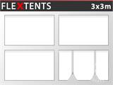 Seitenwand-Set für das Faltzelt FleXtents® Xtreme Heavy Duty PVC 3x3m, Weiß