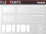 Seitenwand-Set für das Faltzelt FleXtents® Xtreme Heavy Duty PVC 4x6m, Weiß