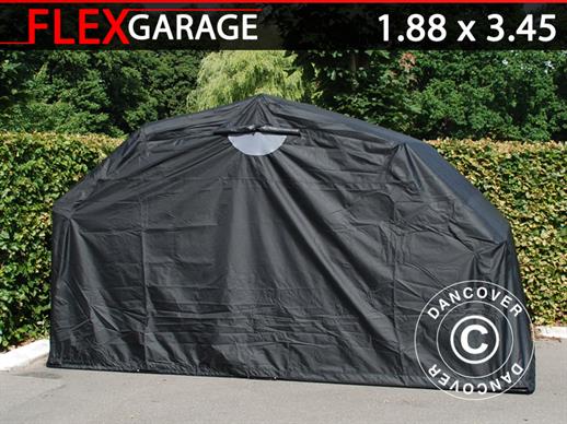 Garage pliant (Moto), 1,88x3,45x1,9m, Noir