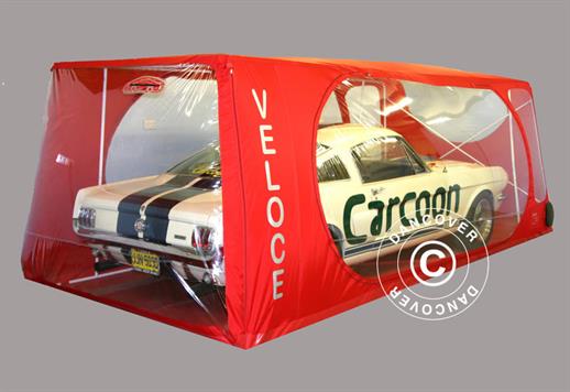 Carcoon Veloce 4,33x2,3 m Läpinäkyvä/Punainen, Sisäkäyttöön