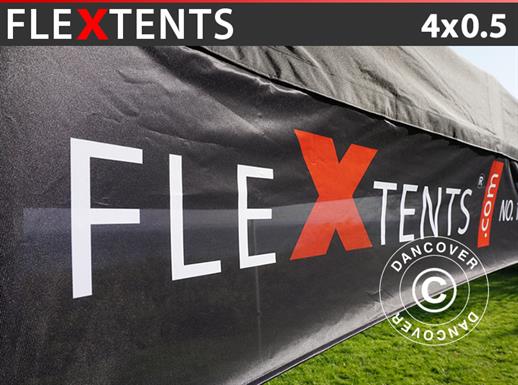 FleXtents® Snabbtältsbanderoll med tryck, 4x0,5m